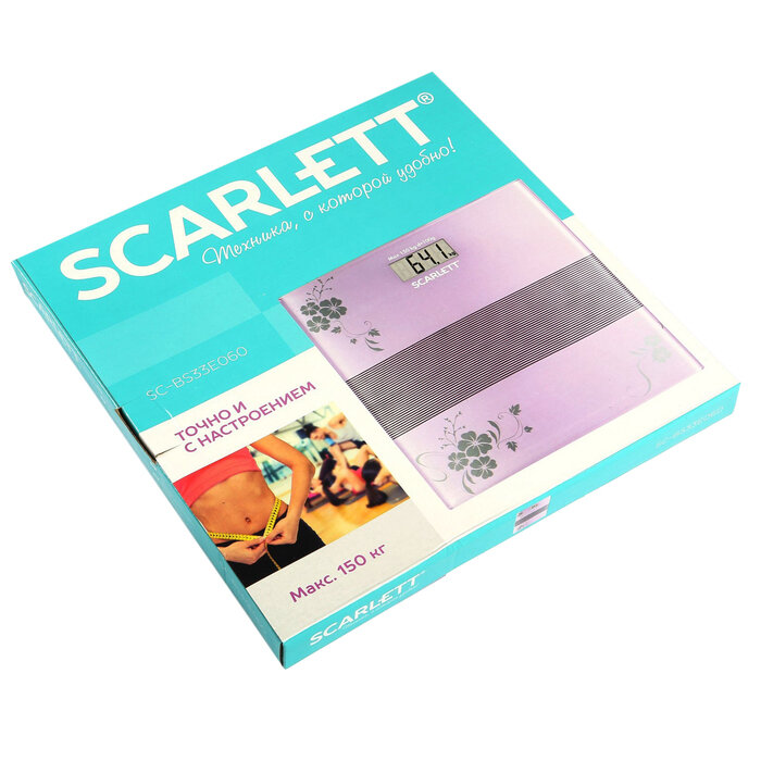 Весы напольные Scarlett SC-BS33E060, электронные, до 150 кг, фиолетовые - фотография № 5