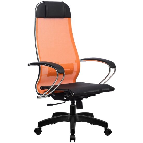 Кресло руководителя метта Комплект 4 Оранжевый (основание 17831)