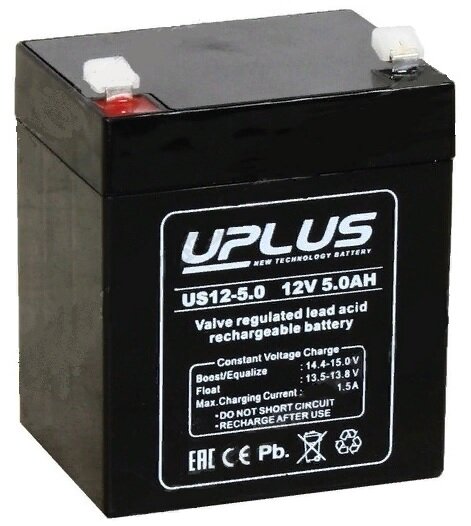 Аккумулятор для ИБП и прочего электрооборудования UPLUS US-General Purpose US12-50 12V 5 А/ч (90х70х105) AGM