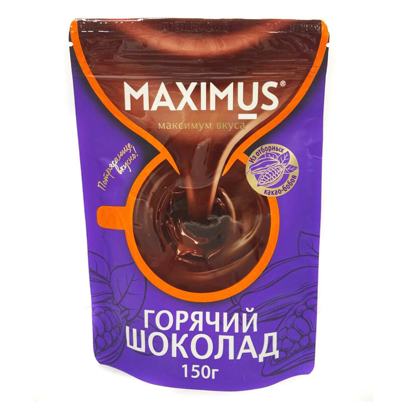 Какао - напиток растворимый 'Горячий шоколад' ТМ Maximus 150г м/у - фотография № 2