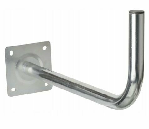 фото Кронштейн фасадный для уличных антенн, светильников, фонарей (вынос 0,30м серебро)