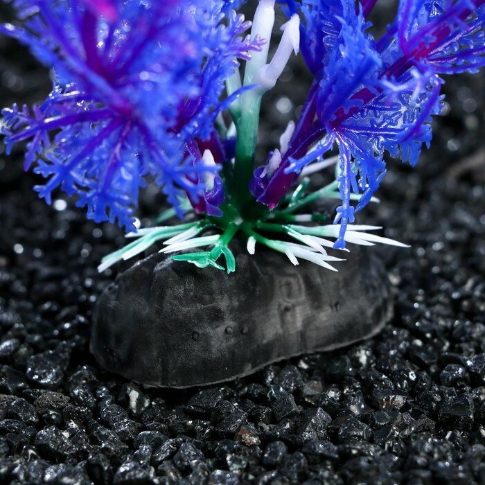 Растение искусственное аквариумное, 4 х 20 см, фиолетовое - фотография № 3