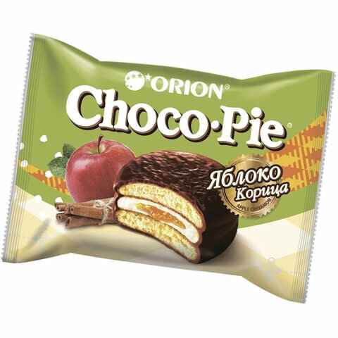 Печенье ORION "Choco Pie Apple-Cinnamon" яблоко корица 360 г (12 штук х 30 г), комплект 10 шт., О0000012846 - фотография № 2