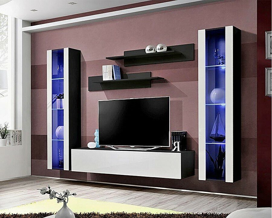 фото Модульная гостиная Лана 2.5 МДФ (Ясень шимо матовая, Орех мария луиза 9490)