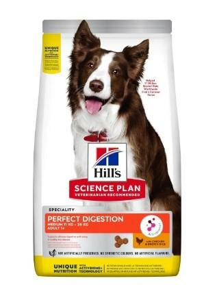 Хиллс Hill s Science Plan PERFECT DIGESTION Корм для собак средних пород Идеальное пищеварениес курицей и коричневым рисом, 2,5 кг 605967 (1 шт)