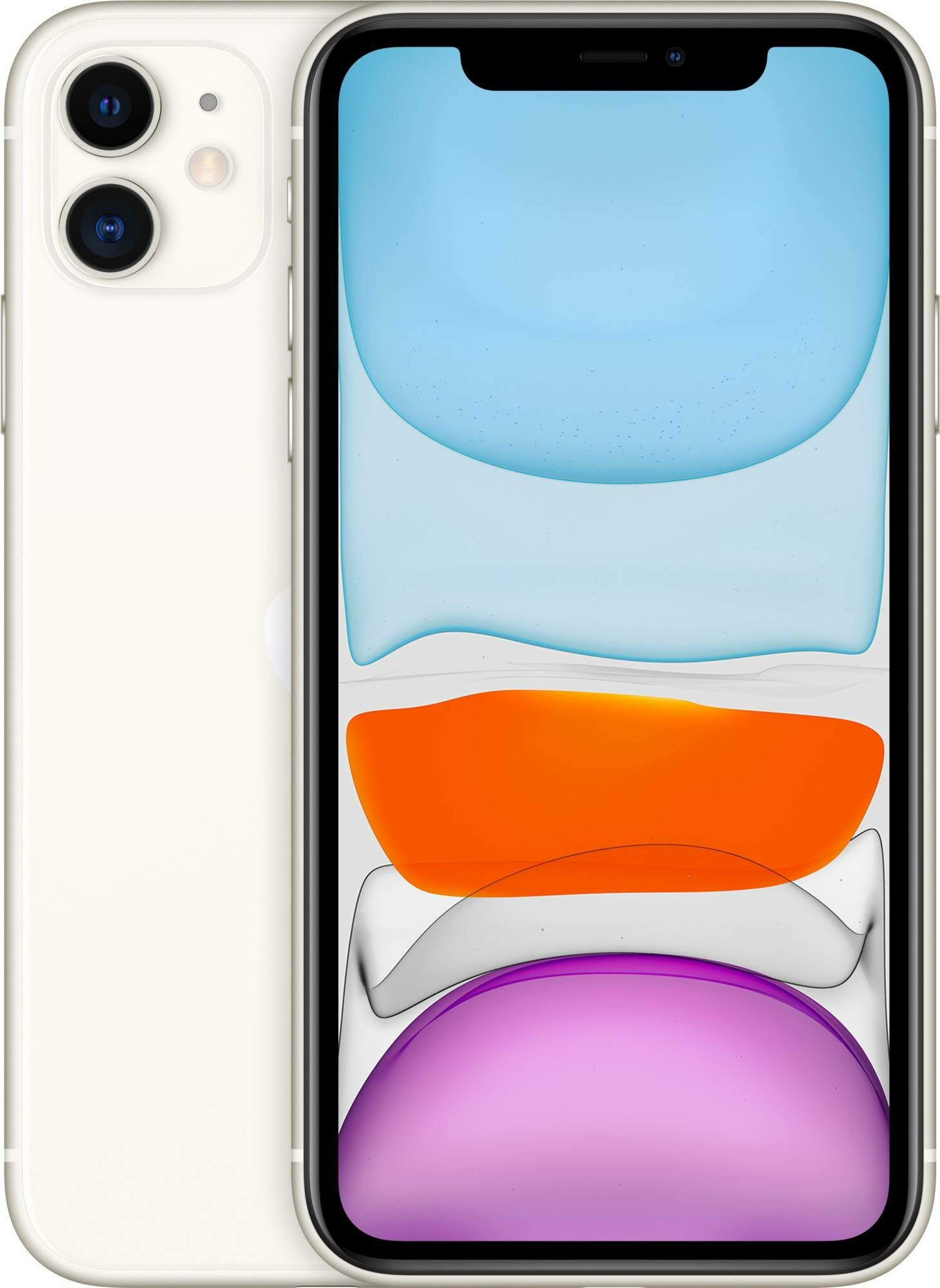 Смартфон Apple iPhone 11 A2221 64ГБ, белый (mhdc3b/a)