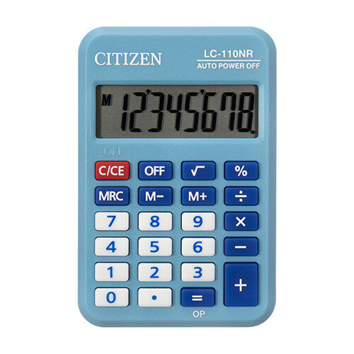 Калькулятор Citizen Cool4School, LC-110NRBL, 8-разрядный, голубой