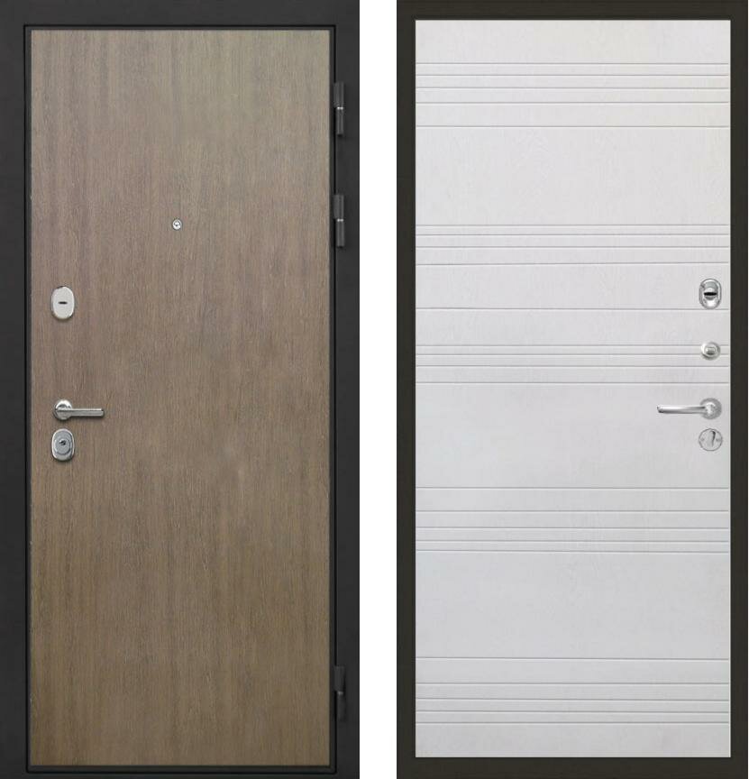 Дверь входная (стальная, металлическая) Интекрон Сицилия Remix "Венге коричневый" ФЛ-316 "Белый ясень"