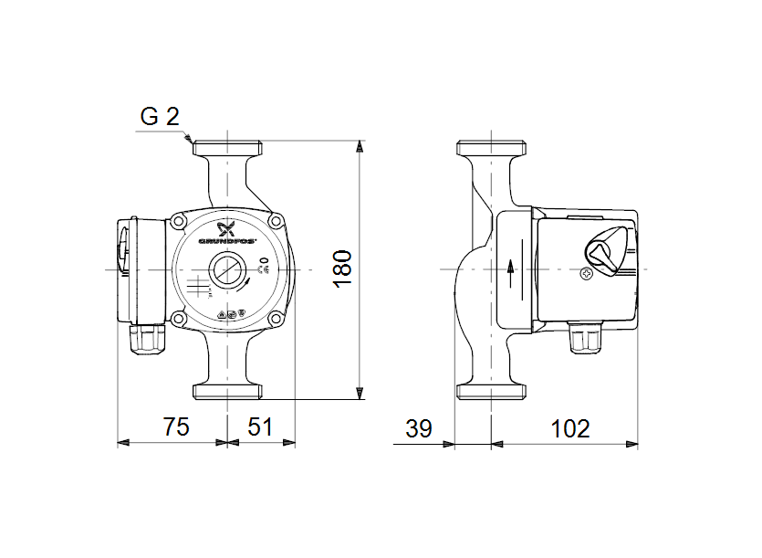 Циркуляционный насос Grundfos UPS 32-40 180 (96281389) - фотография № 2