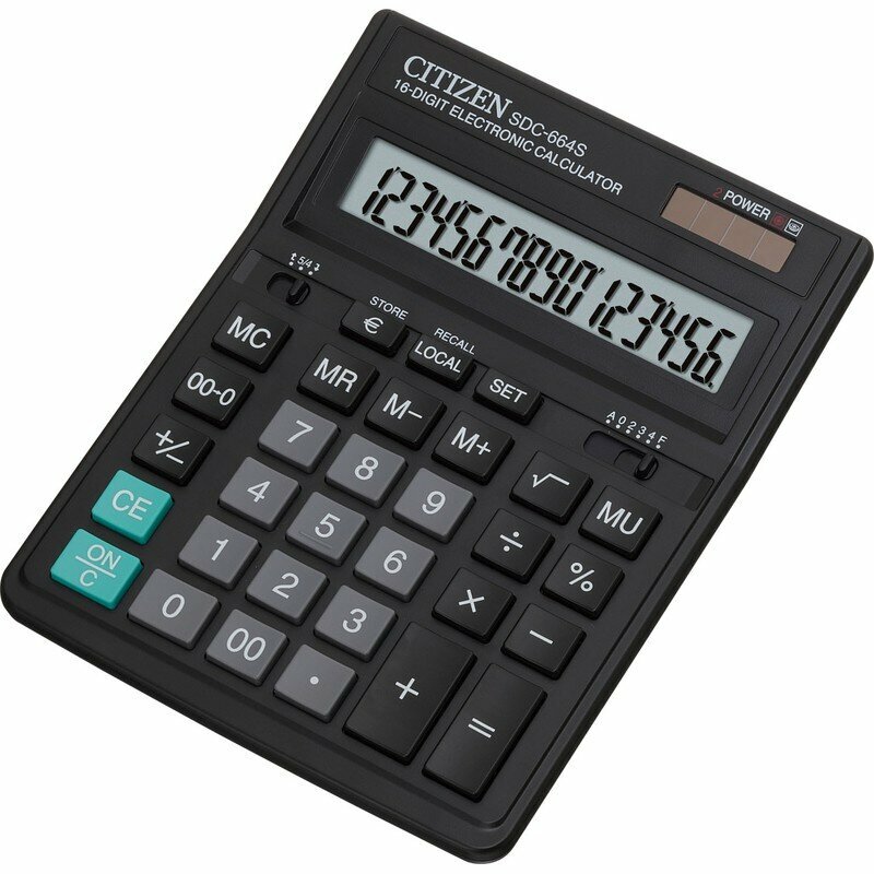 Калькулятор настольный Citizen SDC-664S 16-разрядный, 218880