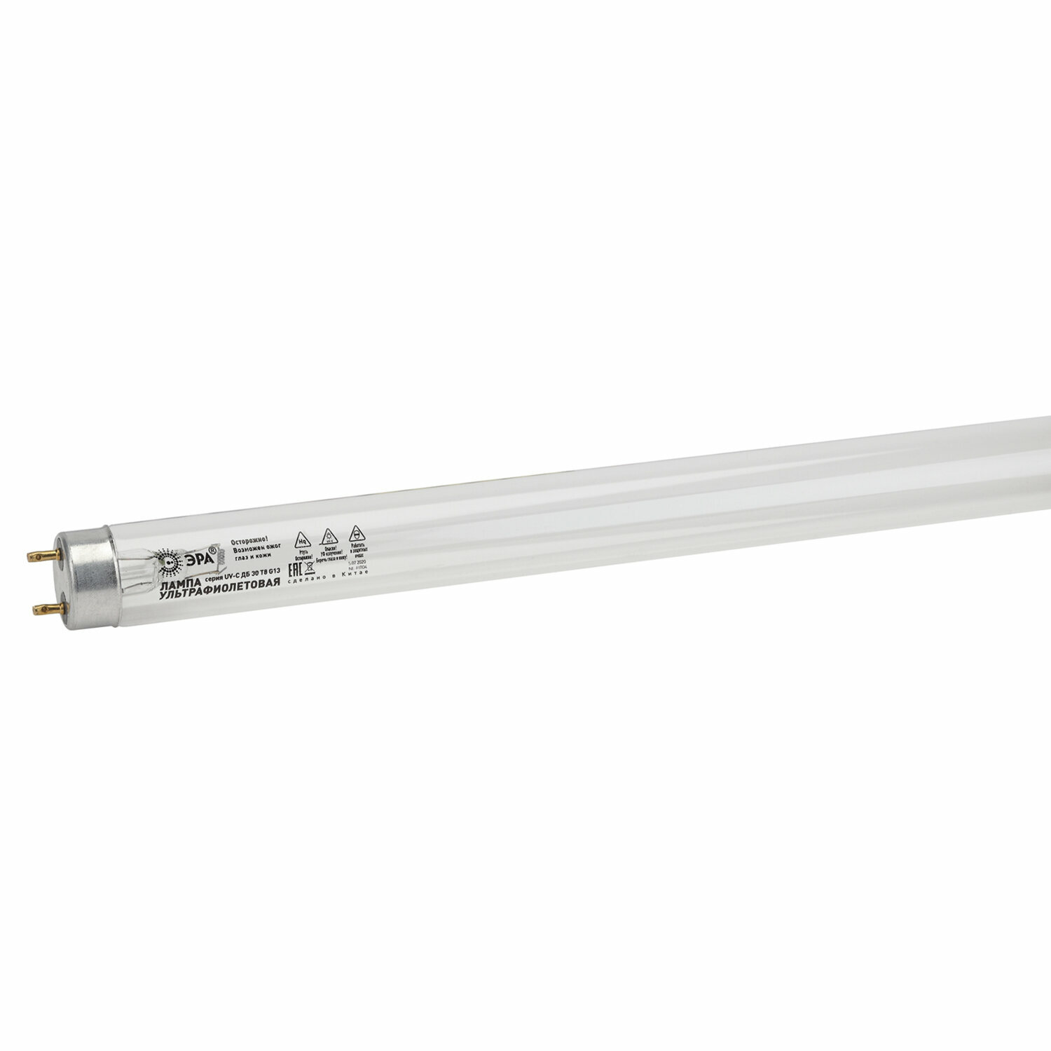 Лампа бактерицидная ультрафиолетовая ЭРА UV-С, 30 Вт, G13, трубка 90 см, 48973 - фотография № 1