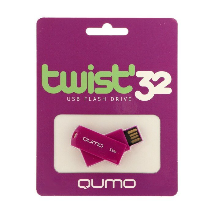 Флешки Qumo Флешка Qumo Twist Fandango, 32 Гб, USB2.0, фиолетовая
