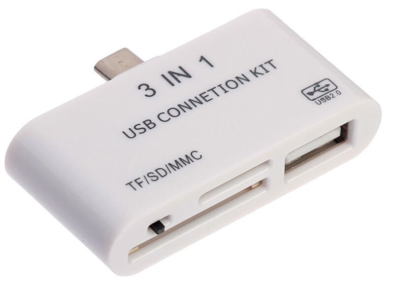 Карт-ридер OTG Luazon LNCR-100 microUSB/USB/microSD/SD White 2534292