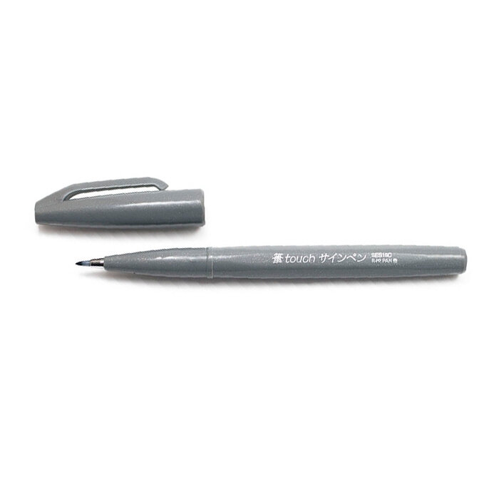 Фломастер-кисть Pentel Brush Sign Pen серый