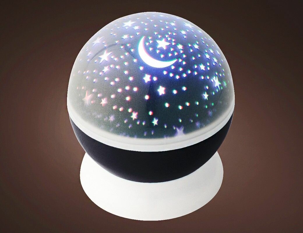 фото Настольный декоративный светильник домашняя галактика, 4 меняющих цвета LED-огня, 12х13 см, батарейки, Kaemingk (Lumineo)