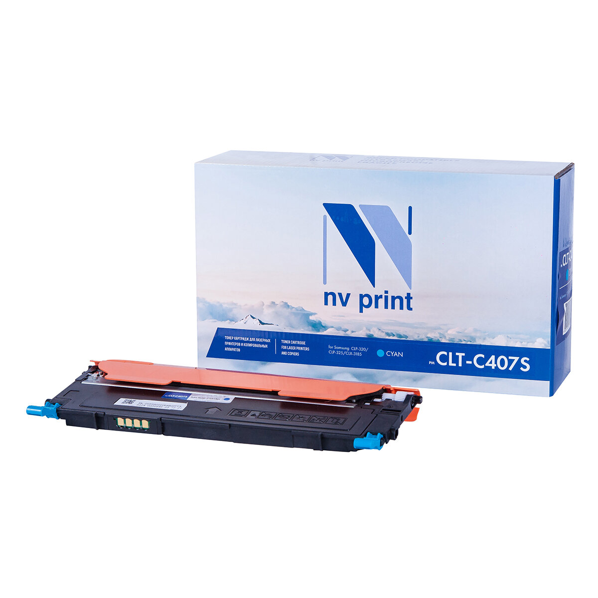 Совместимый картридж NV Print NV-CLT-C407S Cyan (NV-CLTC407SC) для Samsung CLP-320, CLP-325, CLX-3185