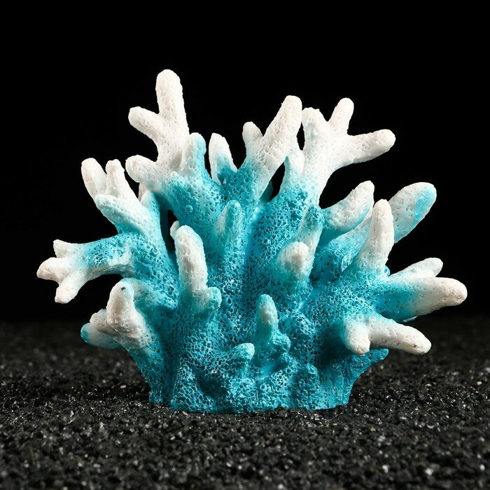 Декоративный коралл Синулярия, 18 х 9 х 14 см, голубой