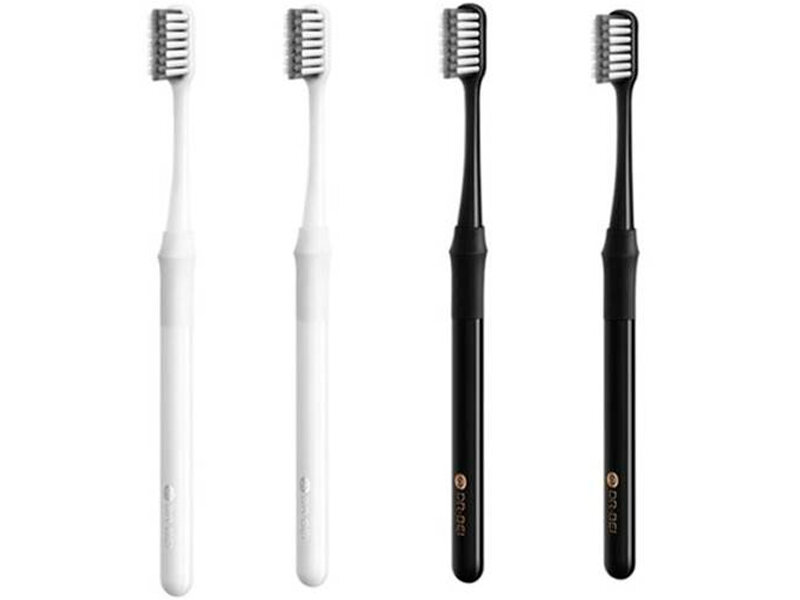 Набор зубных щёток Xiaomi Mi Doctor Bei Black and White 4pcs/pack(X2) - фотография № 2