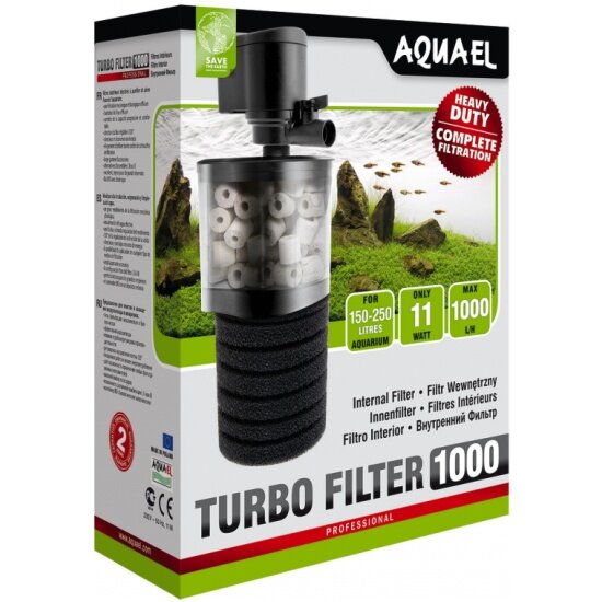 Внутренний фильтр AQUAEL TURBO FILTER 1000 для аквариума 150 - 250 л (1000 л/ч, 11 Вт, h = 110 см)