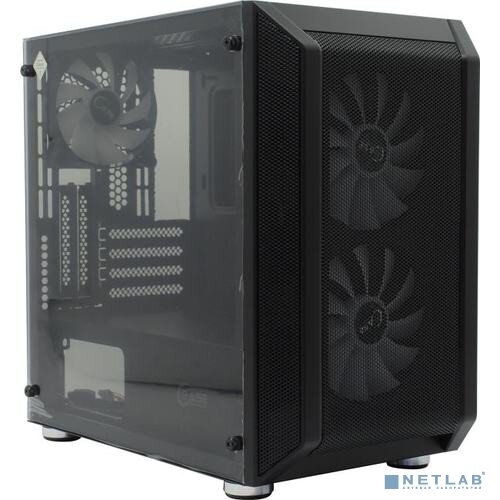 Powercase Корпус Powercase CMIMH3B-L3 Корпус Mistral Micro H3B Mesh LED, Tempered Glass, 2x 140mm + 1х 120mm 5-color fan, черный, mATX (CMIMH3B-L3) чёрный