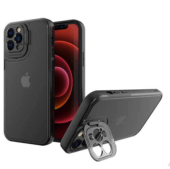 Чехол силиконовый для iPhone 13 Pro (6.1), Lens bracket series, HOCO, матовый черный