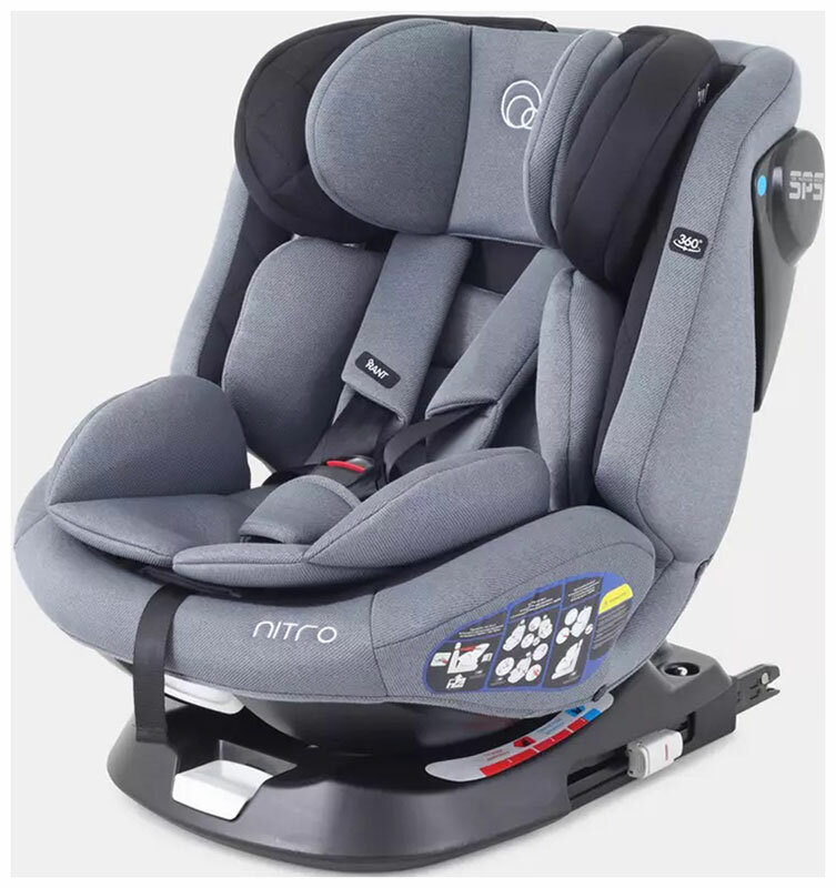 Автокресло Rant UB619 ''NITRO'' isofix Grey/Black группа 0 -1-2-3(0-36 кг)