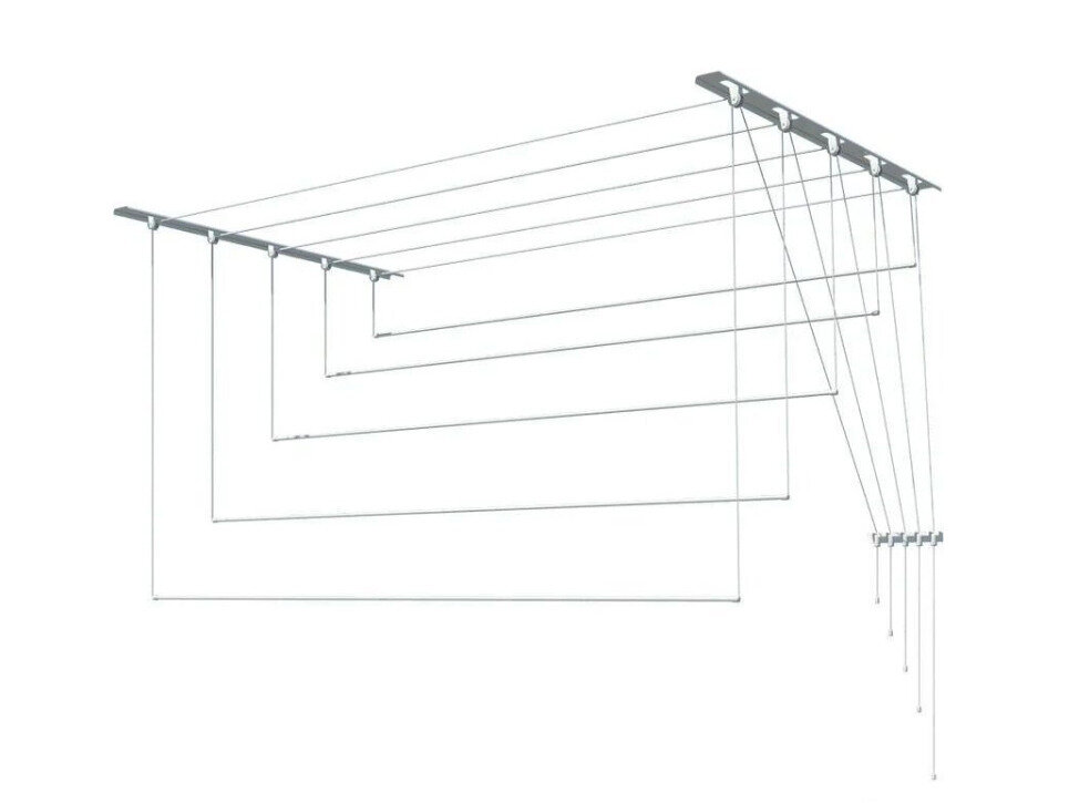 Сушилка для белья потолочная Лиана 5 стержней L1,6м, до 12,5кг, металл - фотография № 2