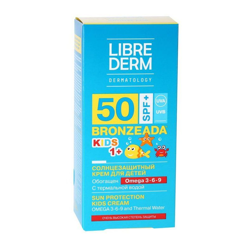 Либридерм Бронзиада Крем SPF 50+ с Омега 3-6-9 и Термальной водой д/детей 150мл