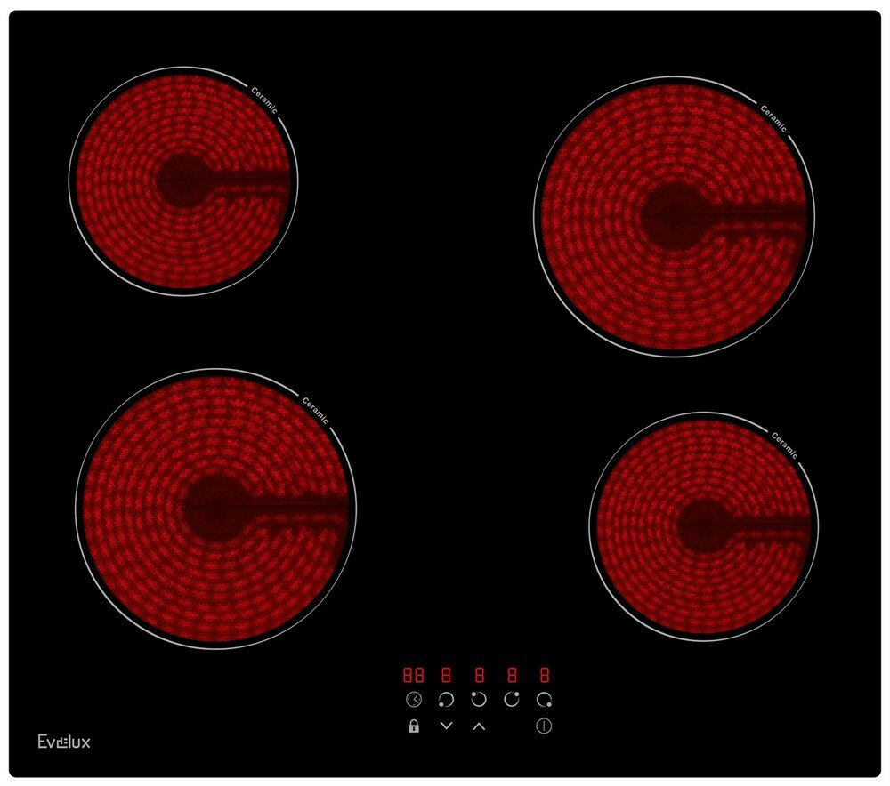 Варочная панель Evelux HEV 640 B 590x520x0 Черный