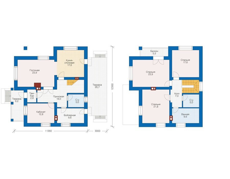 Проект дома Plans-56-14 (175 кв.м, газобетон, кирпич) - фотография № 2