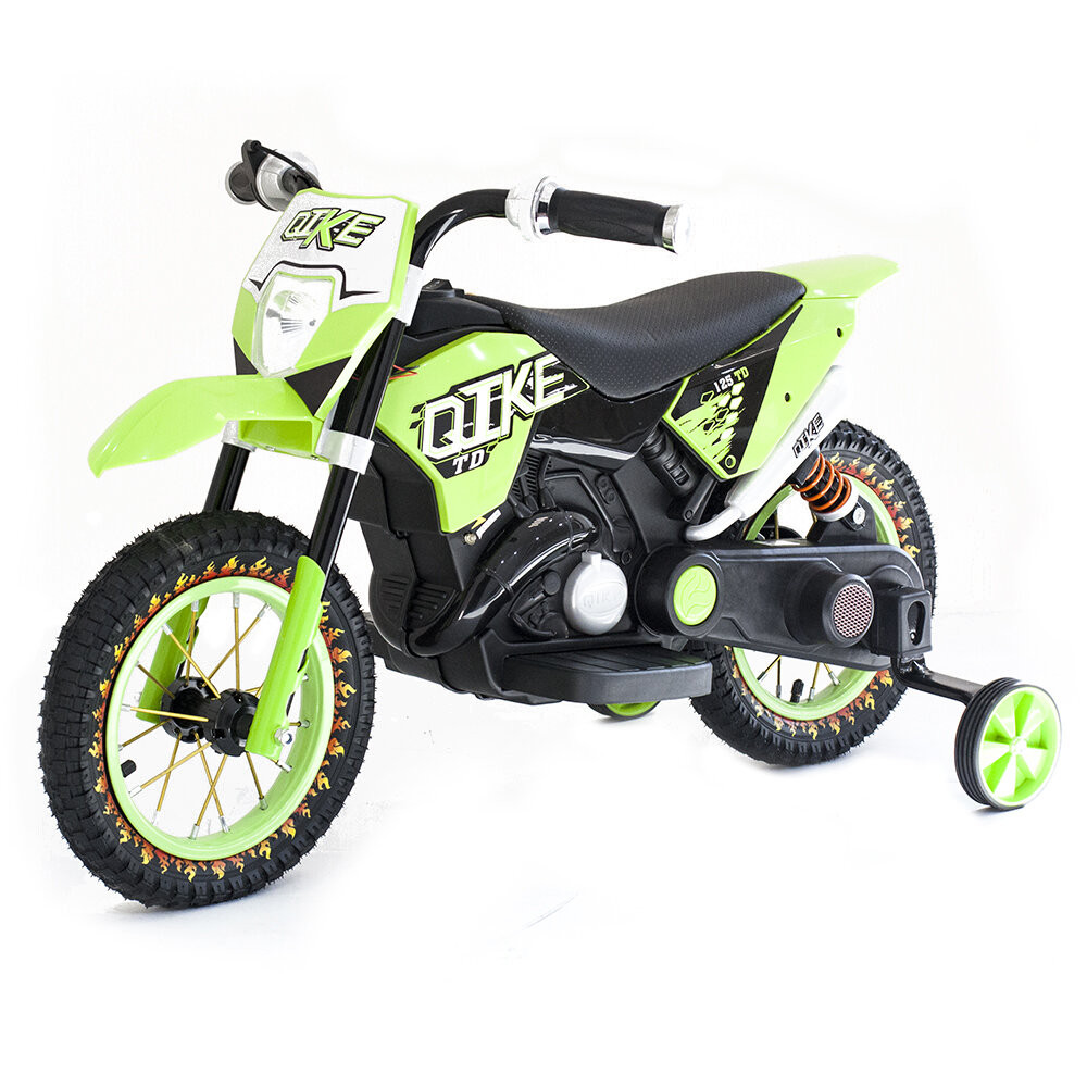 Мотоциклы QIKE Детский кроссовый электромотоцикл Qike TD Green 6V - QK-3058-GREEN