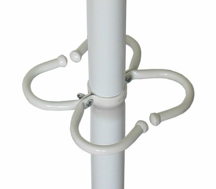 Вешалка-стойка "Квартет-З", 1,79 м, основание 40 см, 4 крючка + место для зонтов, металл, белая - фотография № 2