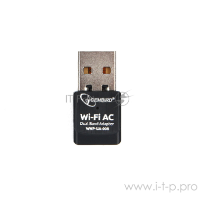 Сетевой двухдиапазонный Wi-Fi мини USB-адаптер Gembird 600 Мбит, Usb, 802.11b/g/n/ac/а 16508