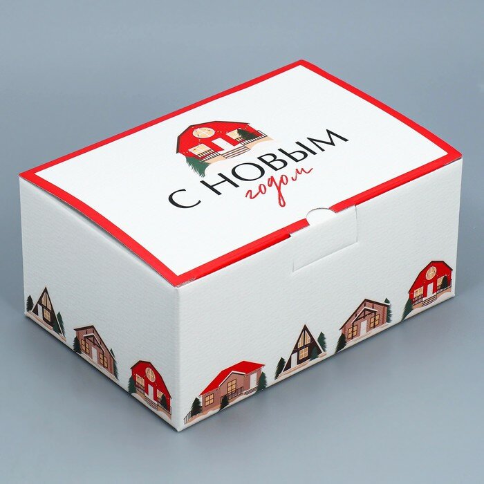 Коробка складная «Домики» 22 × 15 × 10 см