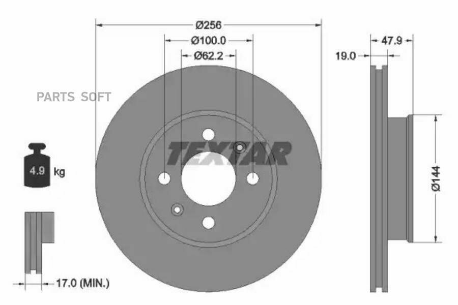 TEXTAR 92144700 Тормозной диск