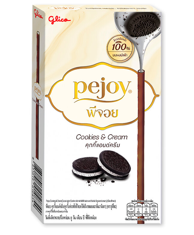 Бисквитные палочки соломка Pejoy Cookies & Cream с кусочками печенья и сливочной начинкой азиатские сладости (3 шт. по 37 гр.) - фотография № 2