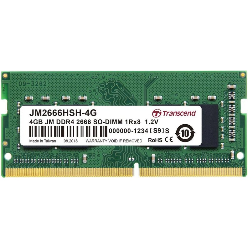 Оперативная память Transcend 4GB DDR4 SODIMM (JM2666HSH-4G)