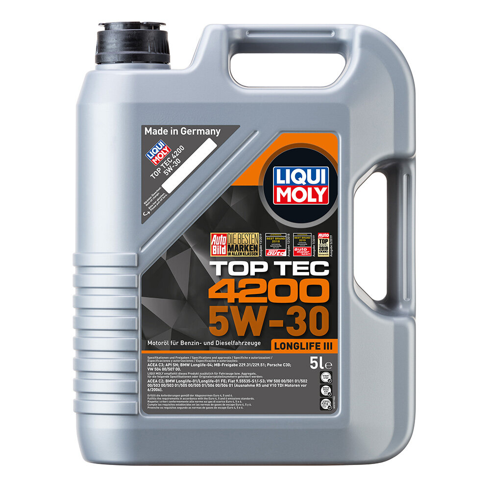 Масло моторное синтетическое Liqui Moly Top Tec 4200 5W30, 5 л. (арт. 7661) LM-5W30-4200-5L