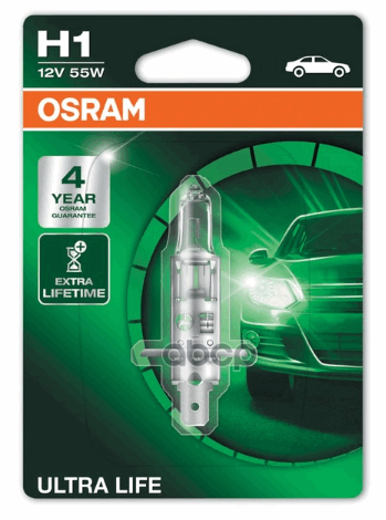  H1 12v 55w P14.5s Ultra Life 4   1 . Osram . 64150ULT01B