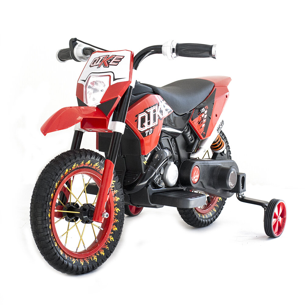 Мотоциклы QIKE Детский кроссовый электромотоцикл Qike TD Red 6V - QK-3058-RED