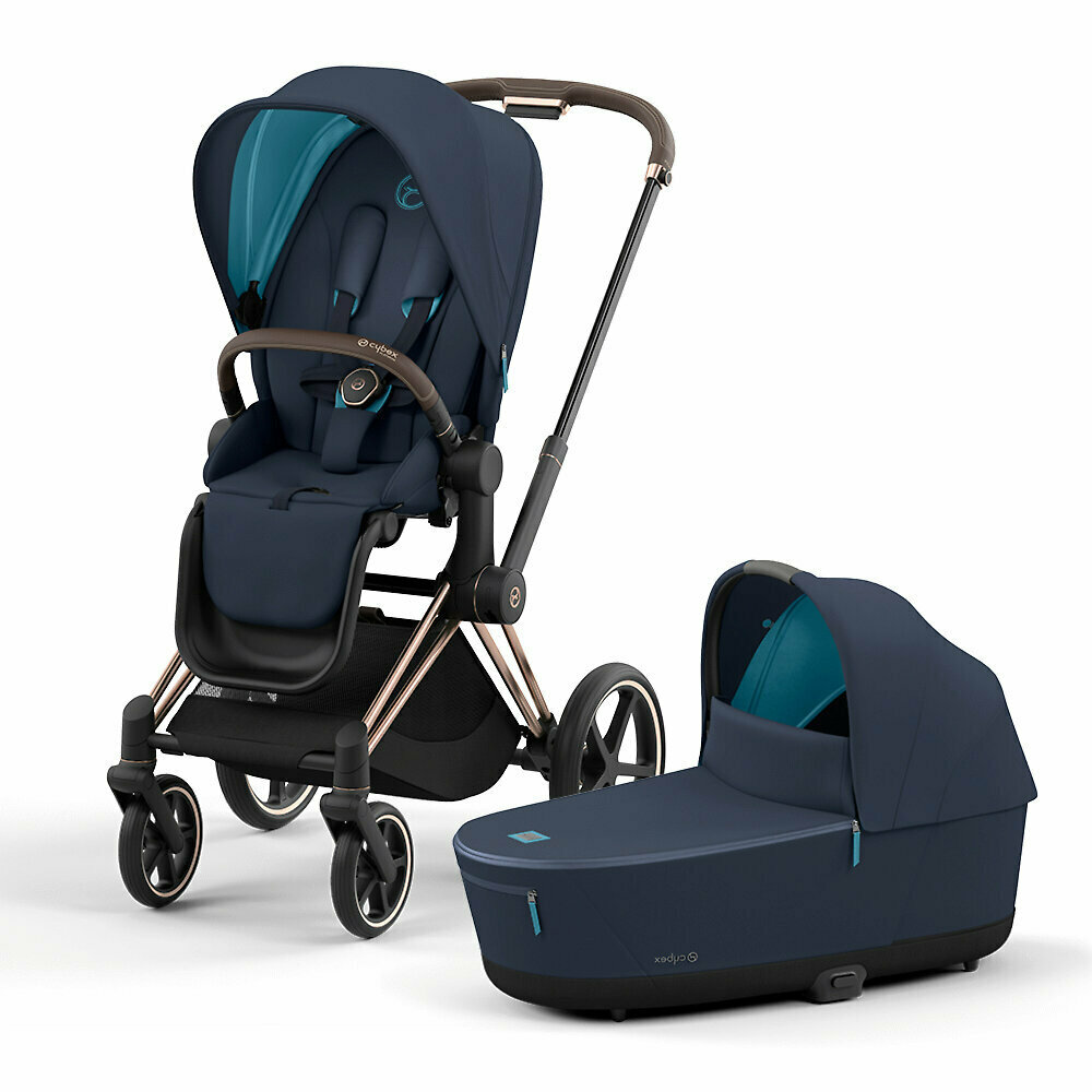 Коляска 2в1 Cybex Priam IV Rose Gold, Nautical Blue
