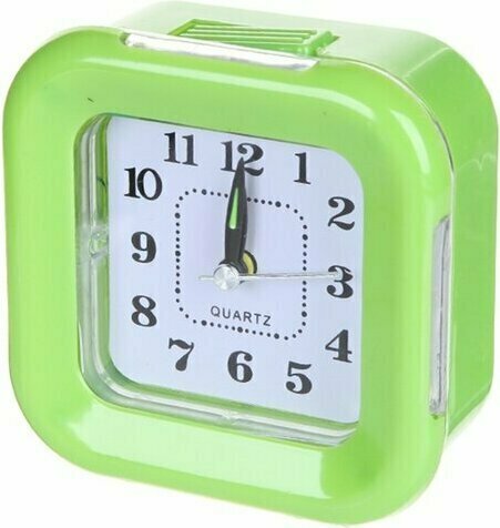 Настольные часы Perfeo Quartz часы-будильник "PF-TC-003" квадратные 95х95 см подсветка зелёные