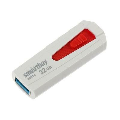 Флешка Smartbuy IRON White/Red, 32 Гб, USB3.0, чт до 140 Мб/с, зап до 40 Мб/с, бело-красная Smartbuy