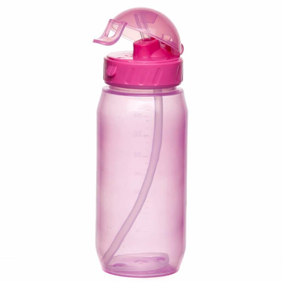 Бутылочка для воды детская с трубочкой 400 мл в асс.
