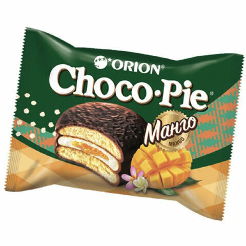 Печенье ORION "Choco Pie Mango" манго 360 г (12 штук х 30 г), комплект 5 шт., О0000013010 - фотография № 2