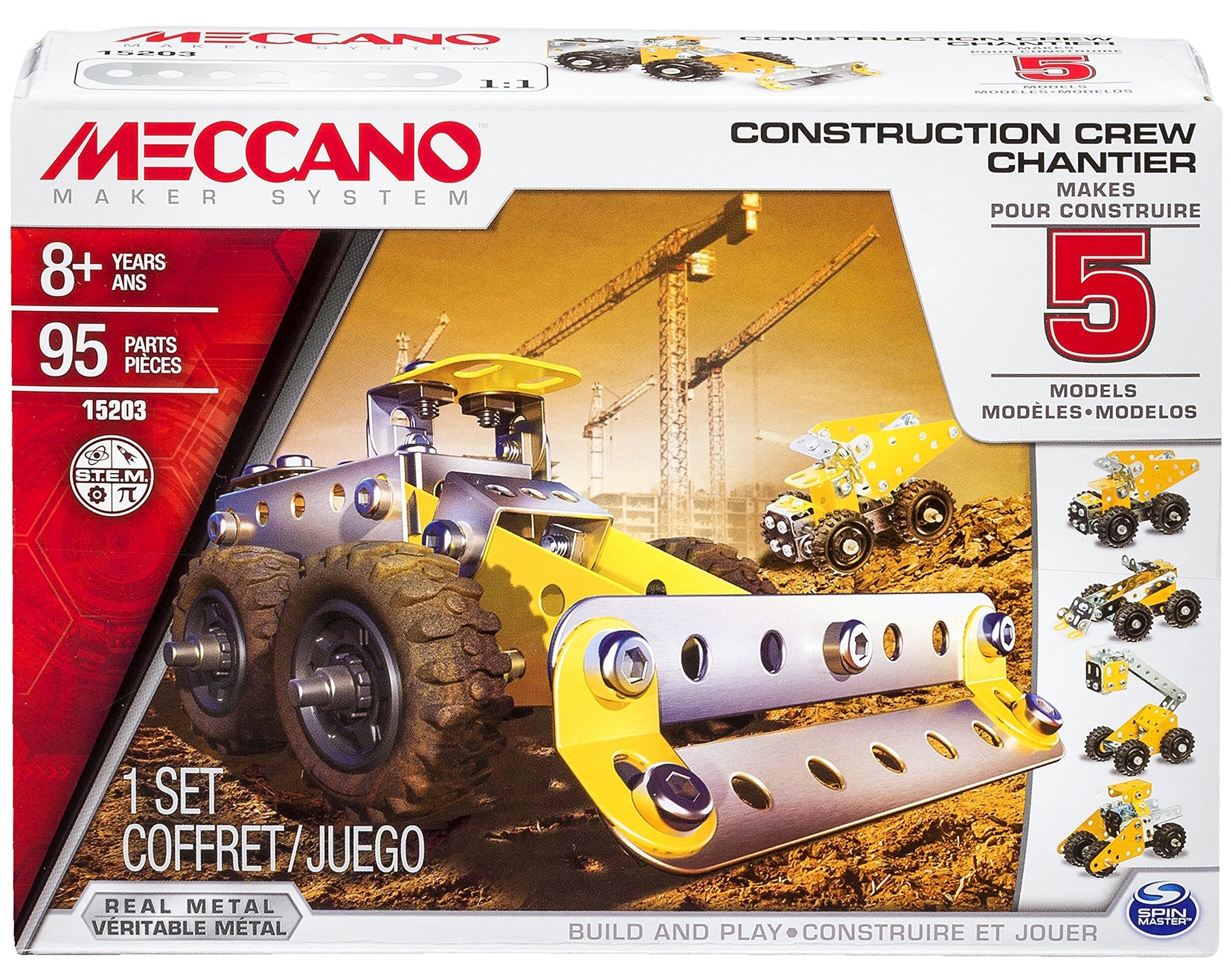 Meccano Металлический конструктор - Набор строительной техники (5 моделей, 95 дет.)