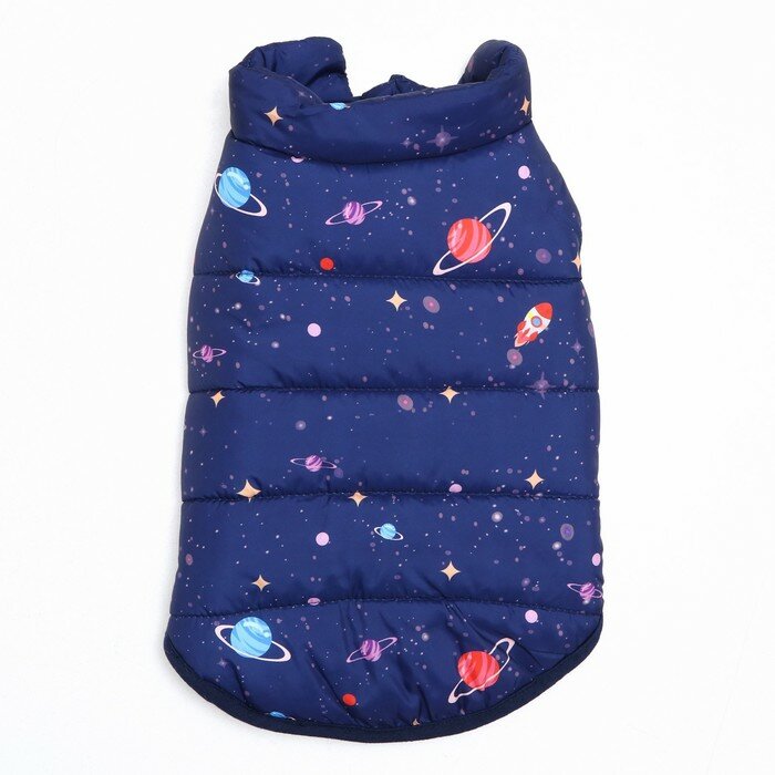 Куртка для собак "Космос", размер XL, темно-синяя (ДС 41, ОШ 34, ОГ 48 см) - фотография № 8