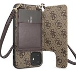 Чехол для iPhone 11 Guess 4G Crossbody cardslots magnetic Hard, Brown (GUHCN61CB4GB) - изображение