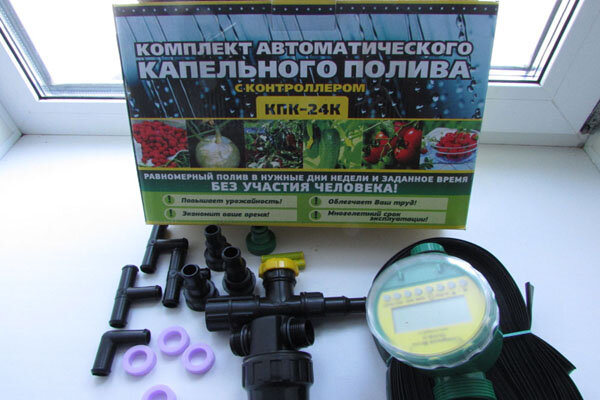 Автоматический капельный полив для теплицы КПК 24 К с шаровым таймером - фотография № 1