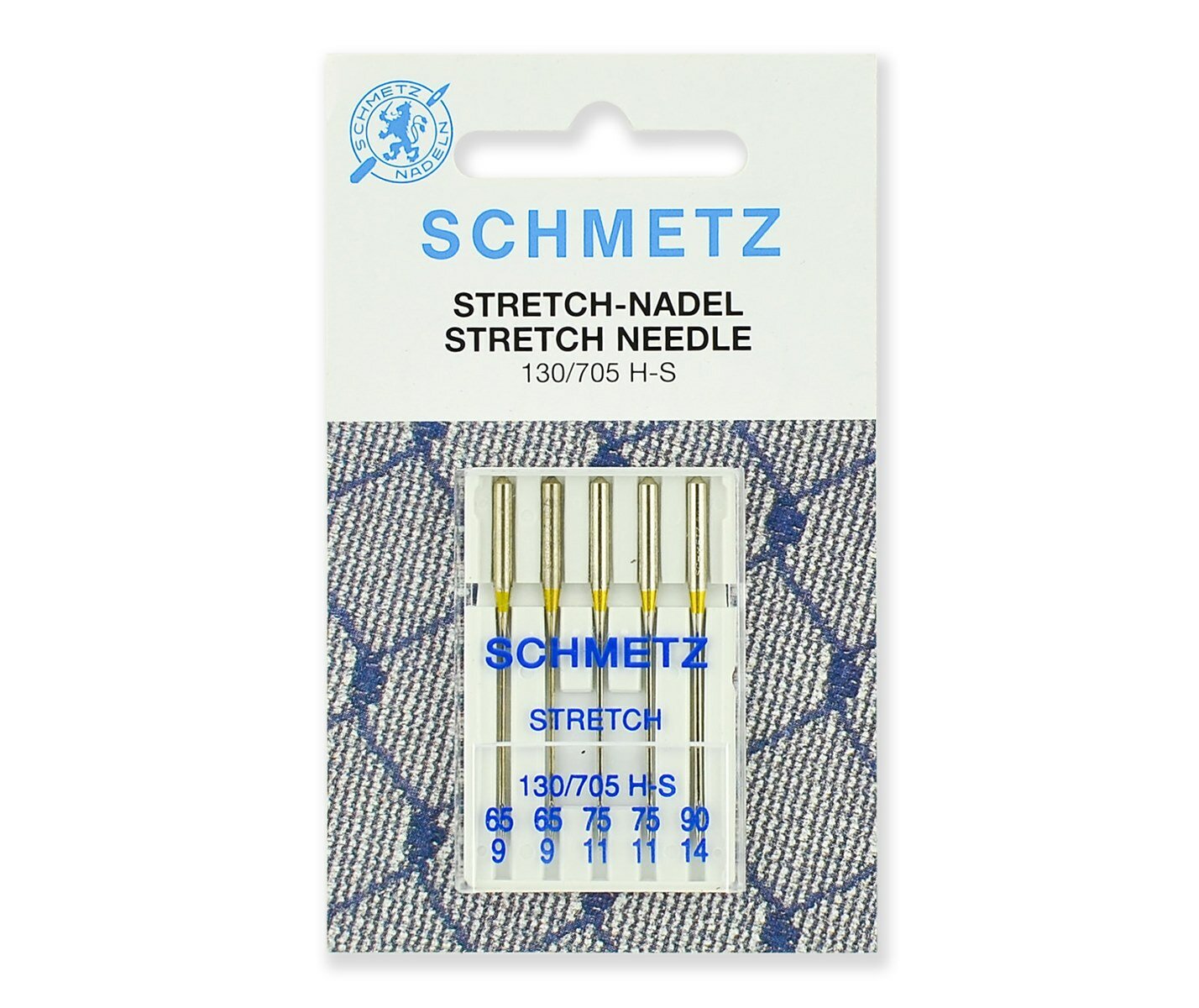 Иглы Schmetz стрейч № 65(2), 75(2), 90(1), 5 шт.